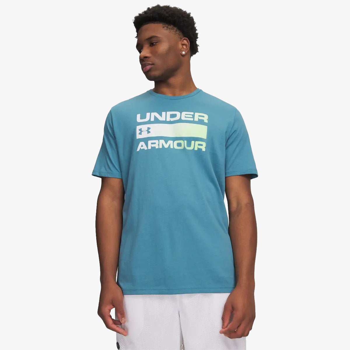 UA TEAM ISSUE WORDMARK SS verde lime / albastru deschis L
