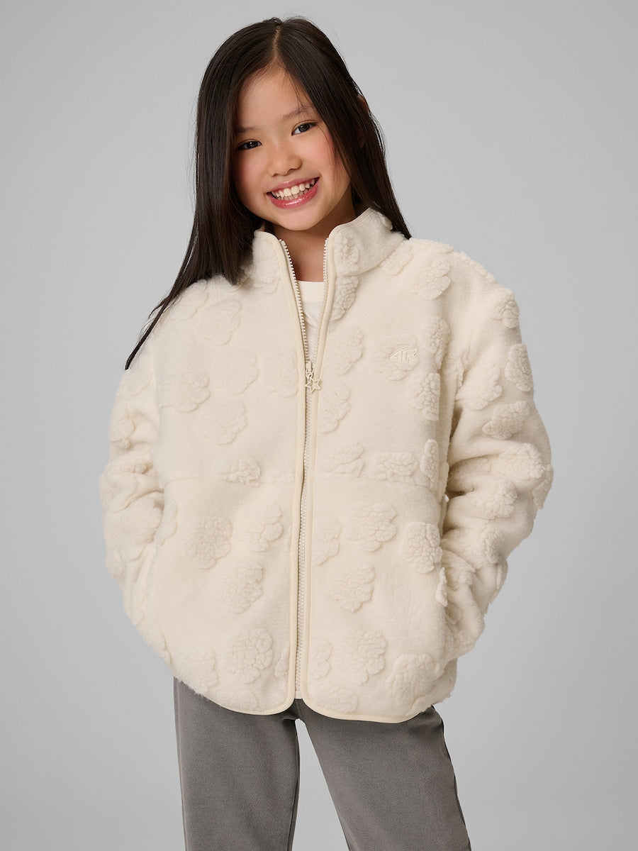 Polar Sherpa cu Guler pentru Fete 4F FLEECE  F494 OFF WHITE 152