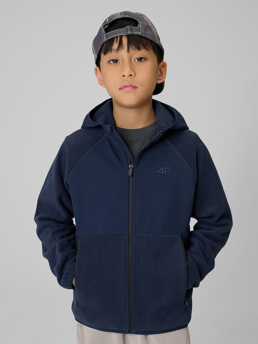 Hanorac Polar Băieți 4F cu Glugă FLEECE  M471 Bleumarin 134