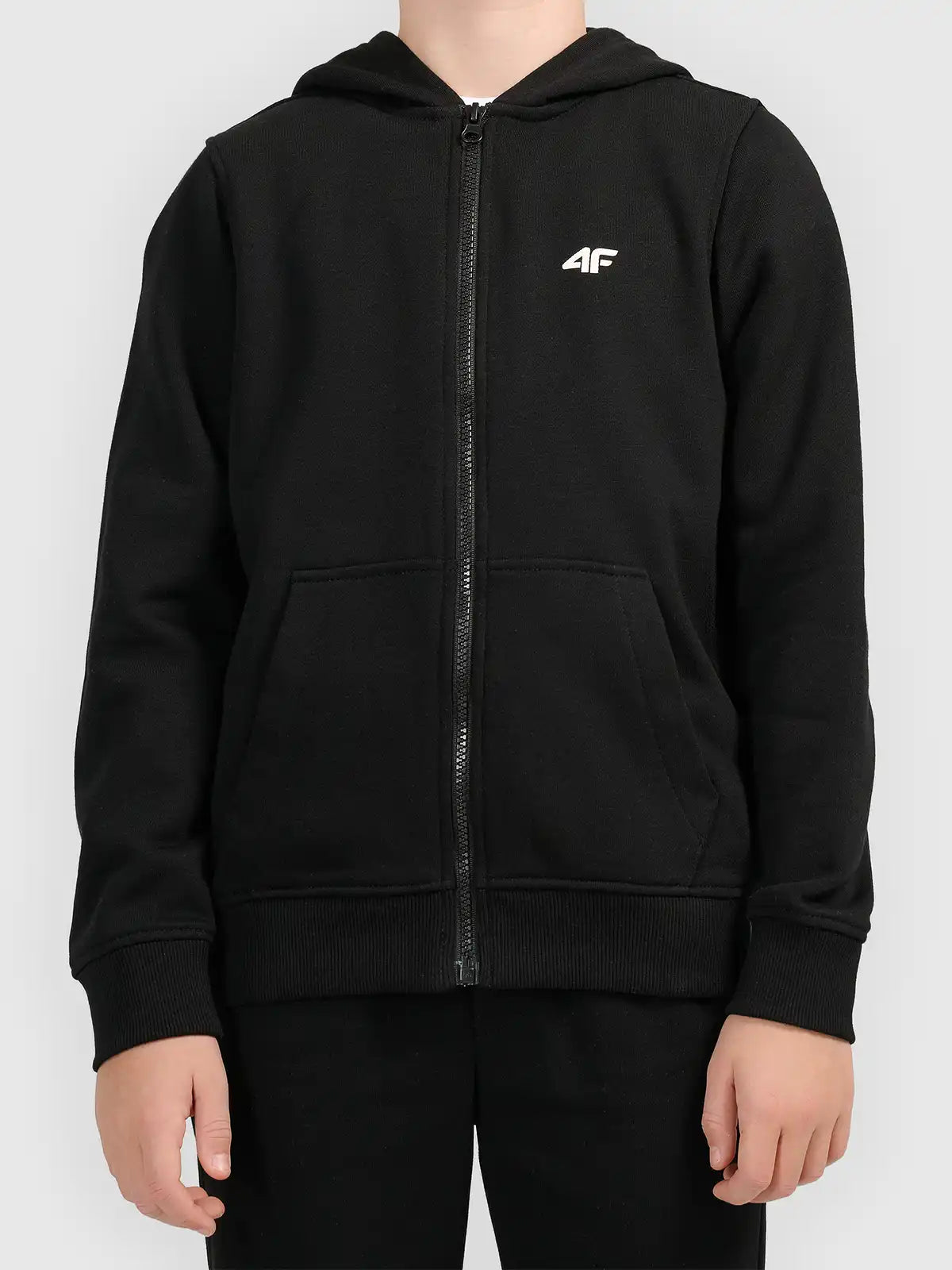 Hanorac cu Fermoar și Glugă Băieți 4F SWEATSHIRT  M2754 negru 122