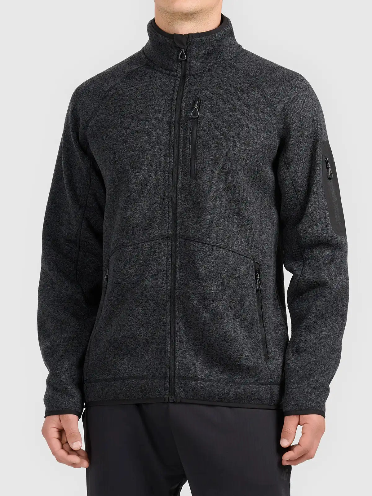 FLEECE  M485 DEEP BLACK MELANGE L